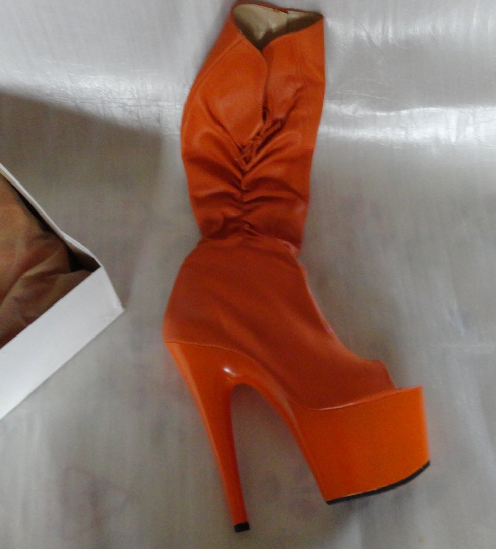 neon orange platform shoes